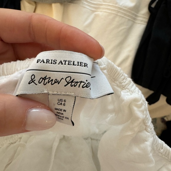 & Other Stories Voluminous Broderie Anglaise Mini Dress - Picture 2 of 4